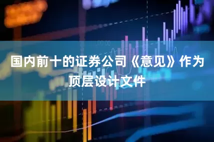 国内前十的证券公司《意见》作为顶层设计文件