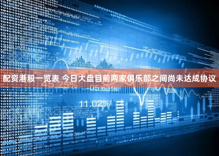 配资港股一览表 今日大盘目前两家俱乐部之间尚未达成协议